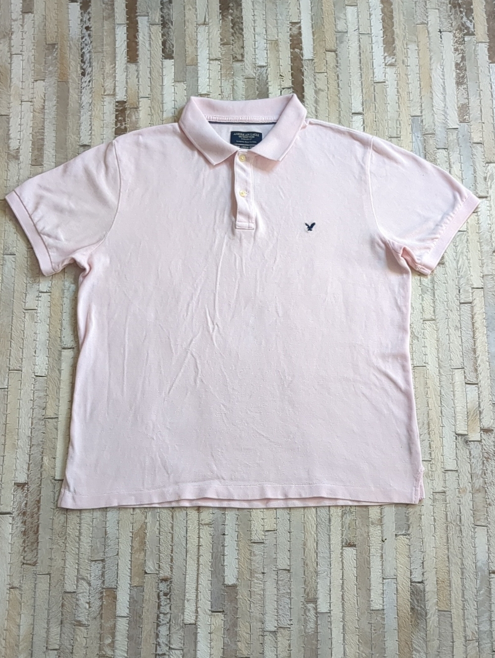 American Eagle Outfitters Men's L "The Eagle Polo" Light Pink Polo Shirt